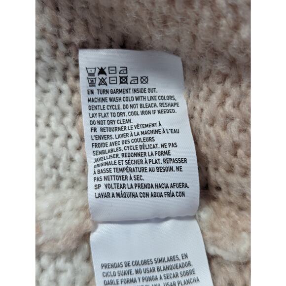 AMERICAN EAGLE! LUXEWOOL BLEND, FLUFFY PUNK, CREAM STRIPED SWEATER! SZ S - Picture 6 of 7